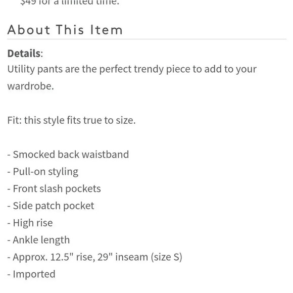 Bcbgeneretion Cropped Utility Pant Olive Green M - Picture 12 of 12